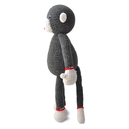 Gray Monkey Handmade Amigurumi Stuffed Toy Knit Crochet Doll VAC