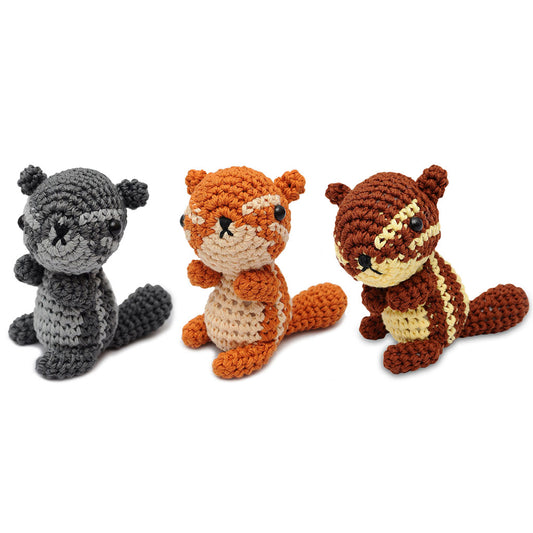 Brown Squirrel Handmade Amigurumi Stuffed Toy Knit Crochet Doll VAC