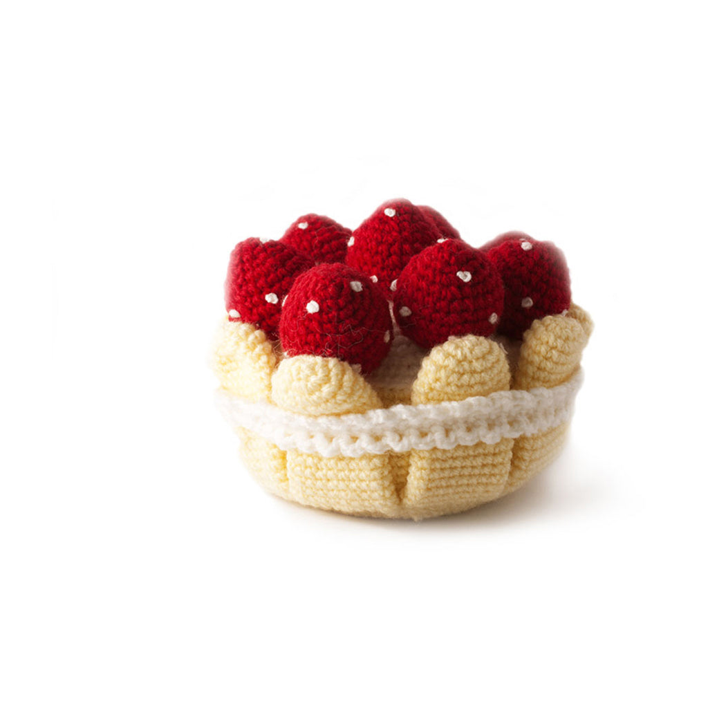 Colorful Strawberry Basket Handmade Amigurumi Stuffed Toy Knit Crochet Doll VAC