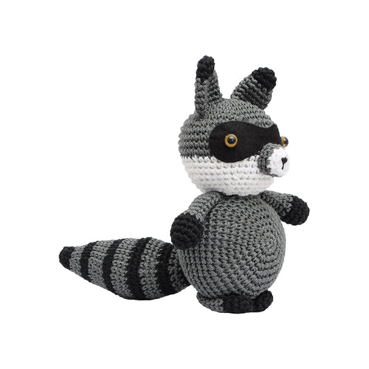 Gray Bandit Raccoon Handmade Amigurumi Stuffed Toy Knit Crochet Doll VAC