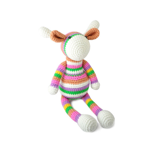 Multicolor Giraffe Handmade Amigurumi Stuffed Toy Knit Crochet Doll VAC