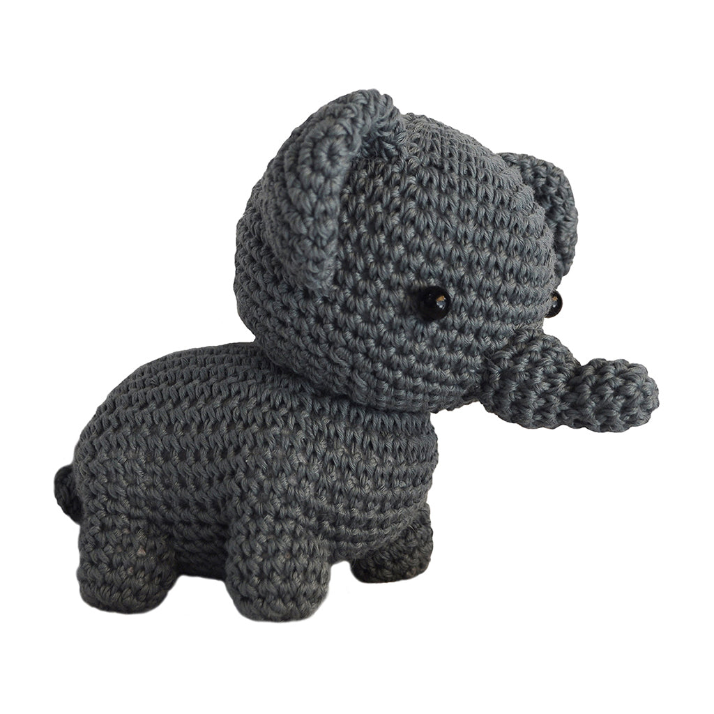 Dark Gray Elephants Handmade Amigurumi Stuffed Toy Knit Crochet Doll VAC