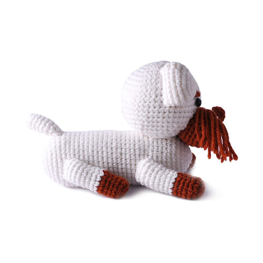 White Dogs Handmade Amigurumi Stuffed Toy Knit Crochet Doll VAC