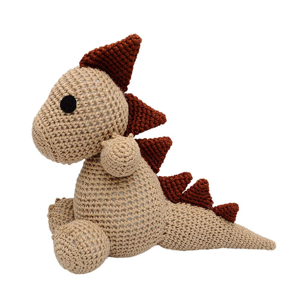 Brown Dinosaurs Handmade Amigurumi Stuffed Toy Knit Crochet Doll VAC