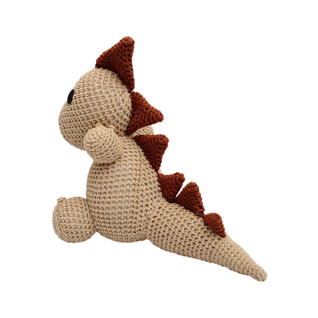 Brown Dinosaurs Handmade Amigurumi Stuffed Toy Knit Crochet Doll VAC