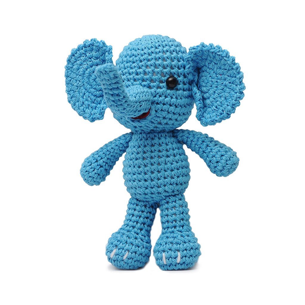 Blue;Pink Elephant Handmade Amigurumi Stuffed Toy Knit Crochet Doll VAC