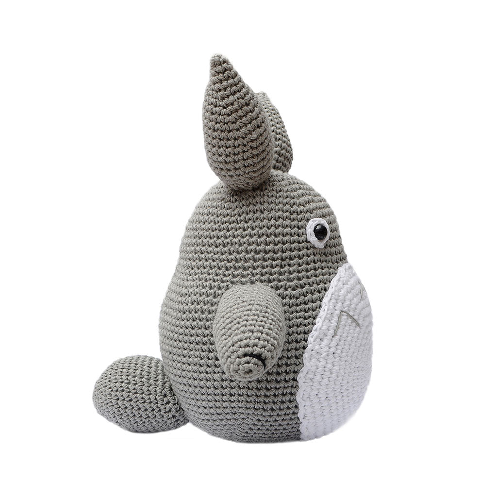 Grey-White Totoro Handmade Amigurumi Stuffed Toy Knit Crochet Doll VAC