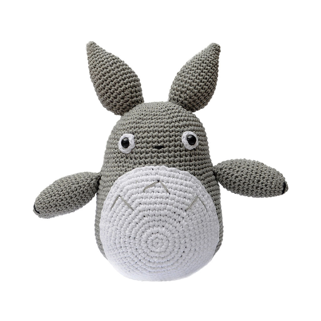 Grey-White Totoro Handmade Amigurumi Stuffed Toy Knit Crochet Doll VAC