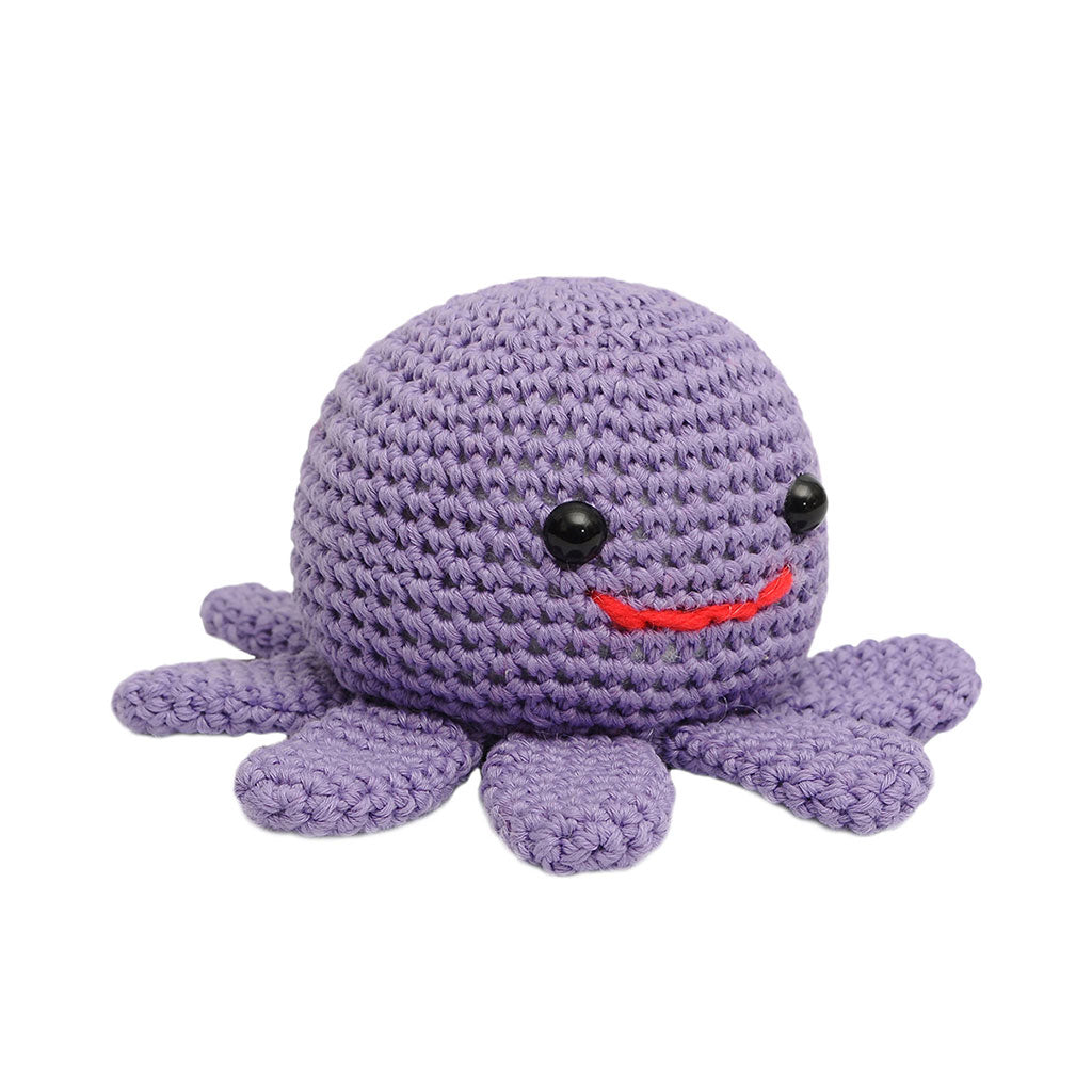 Purple Octopus Handmade Amigurumi Stuffed Toy Knit Crochet Doll VAC