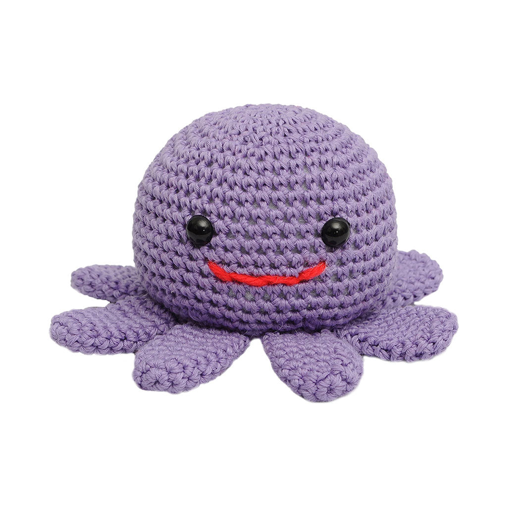 Purple Octopus Handmade Amigurumi Stuffed Toy Knit Crochet Doll VAC