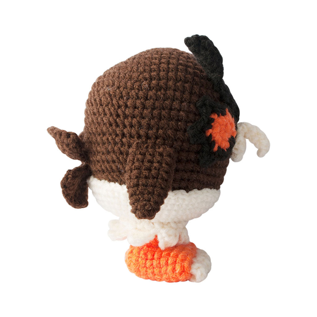 Brown Hoothoot Pokemon Handmade Amigurumi Stuffed Toy Knit Crochet Doll VAC