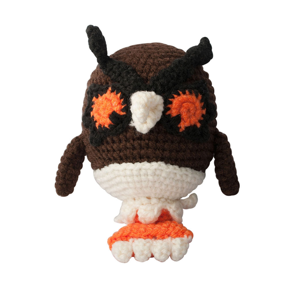 Brown Hoothoot Pokemon Handmade Amigurumi Stuffed Toy Knit Crochet Doll VAC