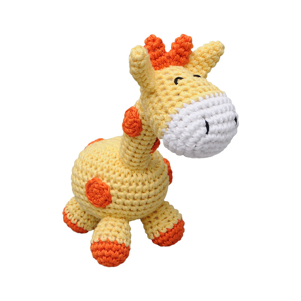 Yellow Giraffe Handmade Amigurumi Stuffed Toy Knit Crochet Doll VAC