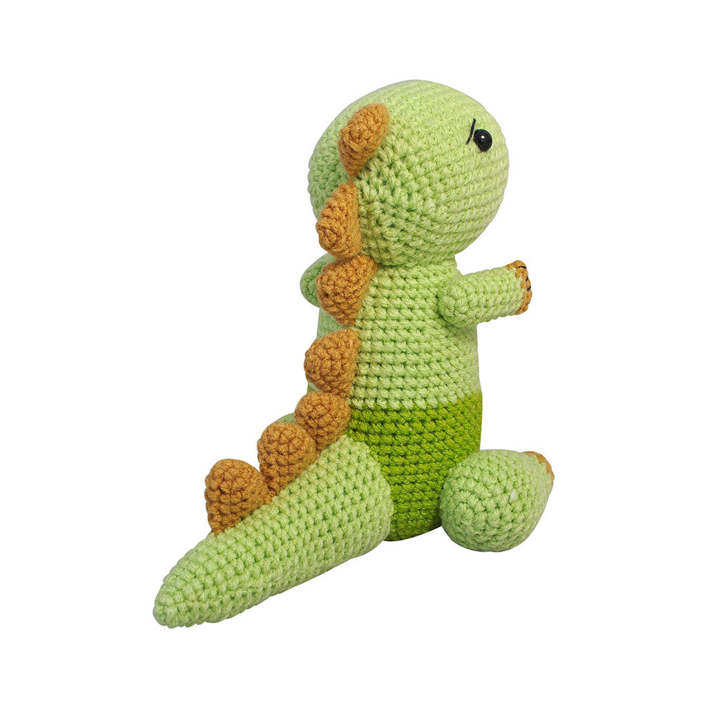 Green Stegosaurus Dinosaur Handmade Amigurumi Stuffed Toy Knit Crochet Doll VAC