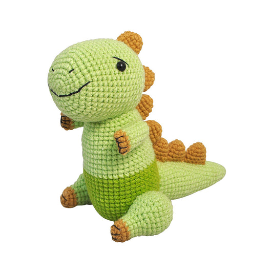 Green Stegosaurus Dinosaur Handmade Amigurumi Stuffed Toy Knit Crochet Doll VAC