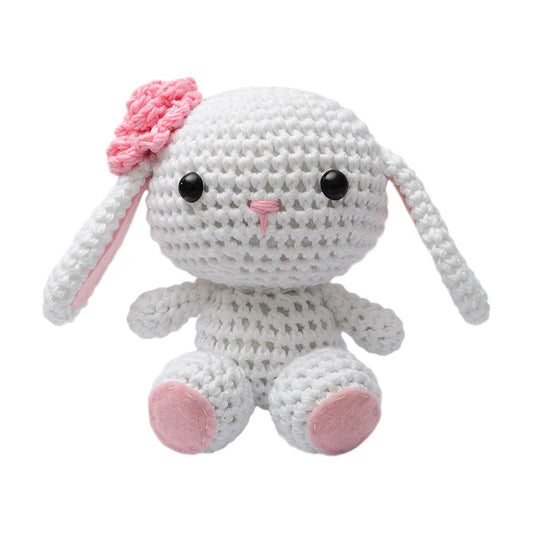 White Bunnies Handmade Amigurumi Stuffed Toy Knit Crochet Doll VAC