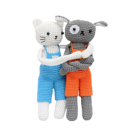Cat and Dog Handmade Amigurumi Stuffed Toy Knit Crochet Doll VAC