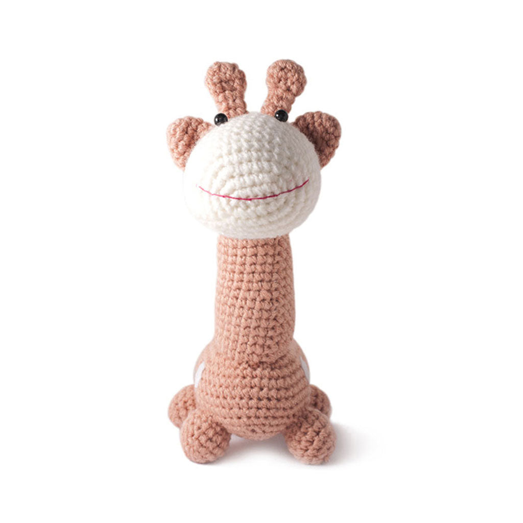Light brown Giraffe Handmade Amigurumi Stuffed Toy Knit Crochet Doll VAC