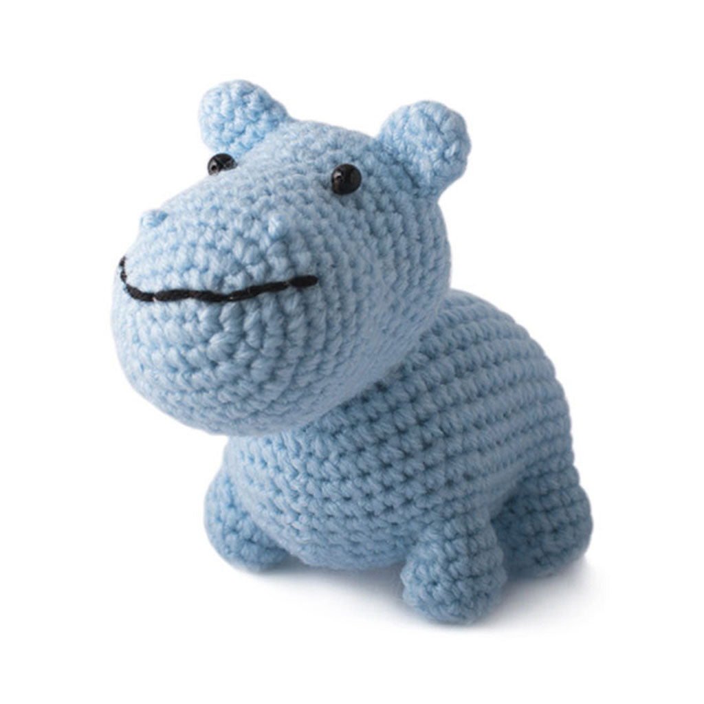 Blue Hippo Handmade Amigurumi Stuffed Toy Knit Crochet Doll VAC