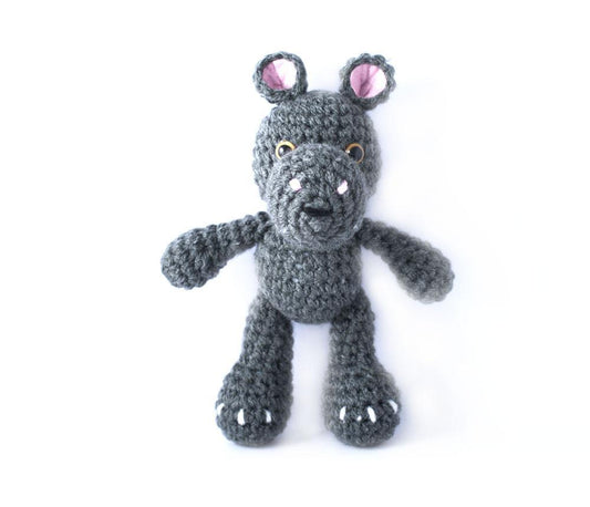 Little Hippo and Bear Handmade Amigurumi Stuffed Toy Knit Crochet Doll VAC