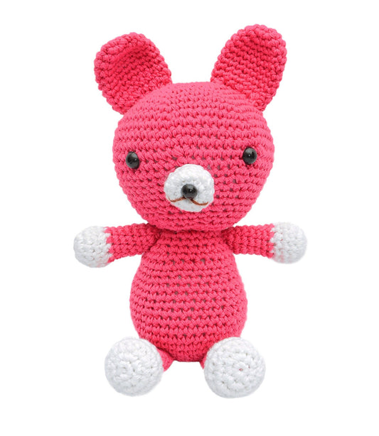 Pink; Brown Puppy Handmade Amigurumi Stuffed Toy Knit Crochet Doll VAC