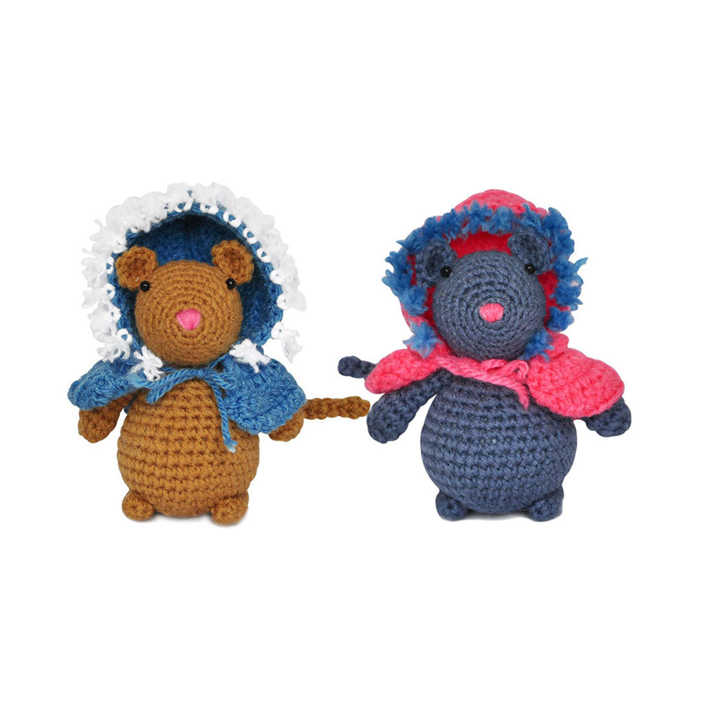 Grey; Brown Mice Handmade Amigurumi Stuffed Toy Knit Crochet Doll VAC