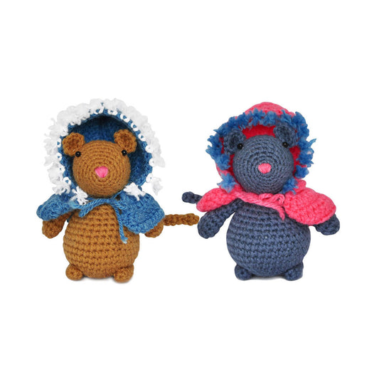 Grey; Brown Mice Handmade Amigurumi Stuffed Toy Knit Crochet Doll VAC