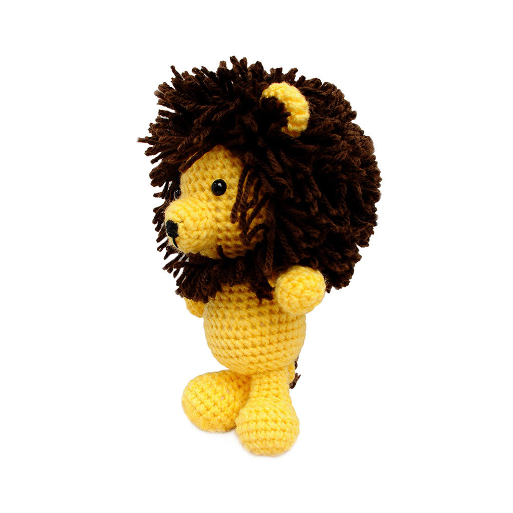 Orange-Brown Lion Handmade Amigurumi Stuffed Toy Knit Crochet Doll VAC