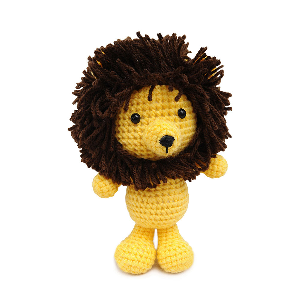 Orange-Brown Lion Handmade Amigurumi Stuffed Toy Knit Crochet Doll VAC