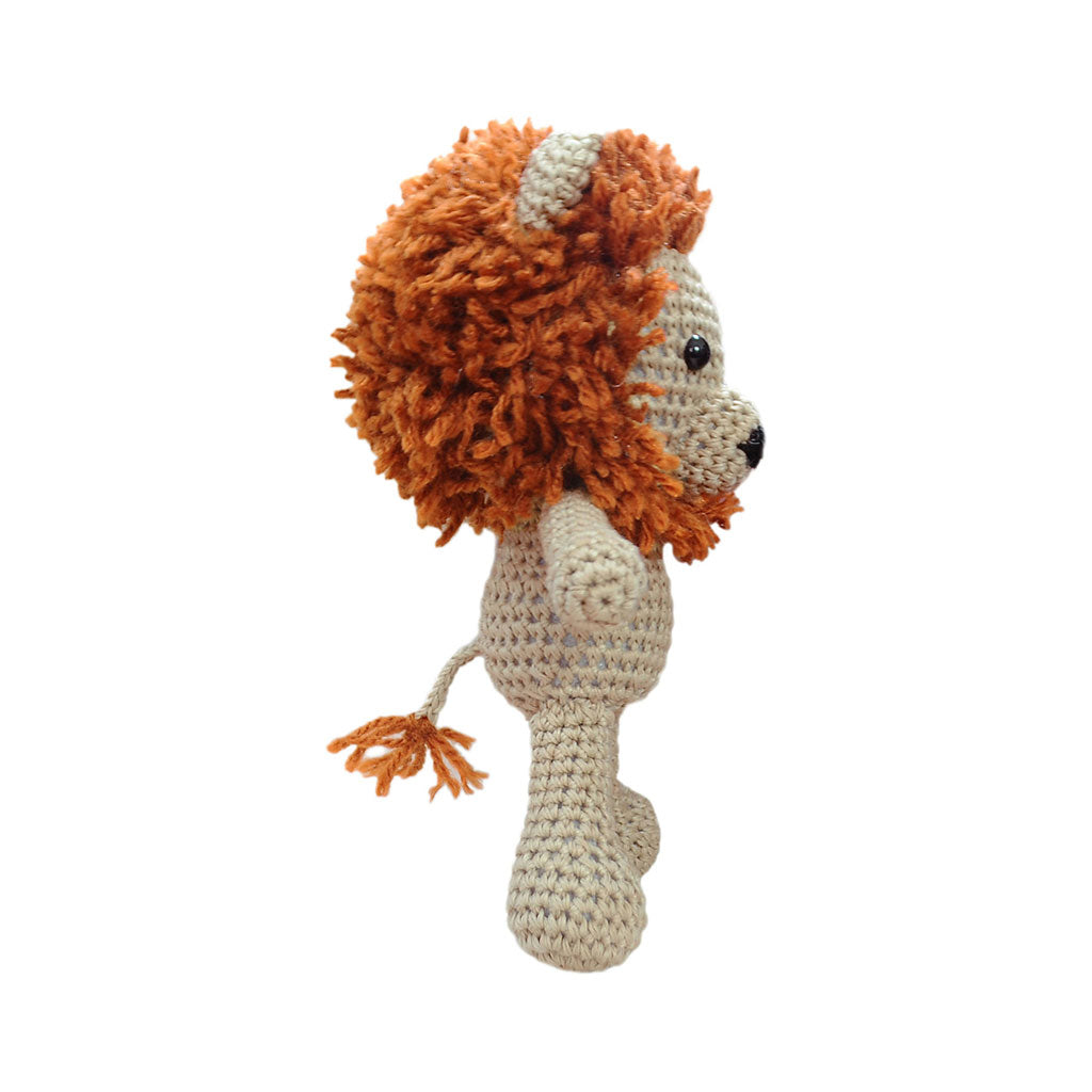 Orange-Brown Lion Handmade Amigurumi Stuffed Toy Knit Crochet Doll VAC