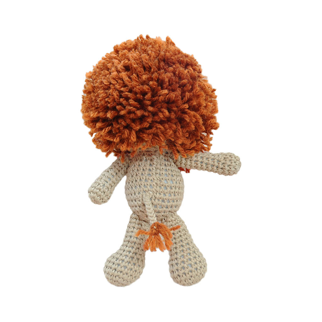 Orange-Brown Lion Handmade Amigurumi Stuffed Toy Knit Crochet Doll VAC