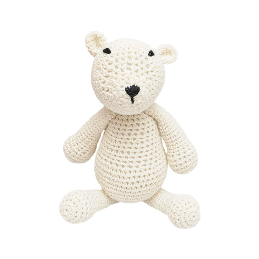 White Polar Bear Handmade Amigurumi Stuffed Toy Knit Crochet Doll VAC