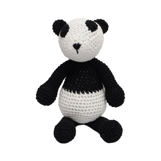 White-Black Panda Handmade Amigurumi Stuffed Toy Knit Crochet Doll VAC