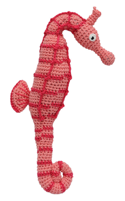 Green;Pink Sea Horse Handmade Amigurumi Stuffed Toy Knit Crochet Doll VAC