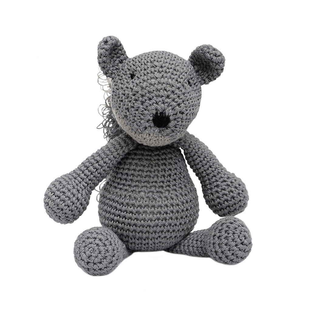 Grey Squirrel Handmade Amigurumi Stuffed Toy Knit Crochet Doll VAC