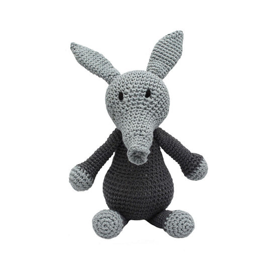 Black-Grey Aardvark Handmade Amigurumi Stuffed Toy Knit Crochet Doll VAC