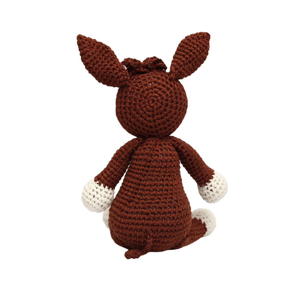 Dark brown Donkey Handmade Amigurumi Stuffed Toy Knit Crochet Doll VAC