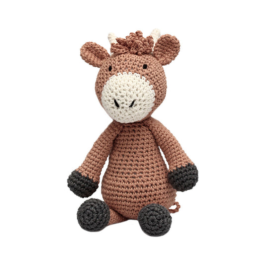 Brown Cow Handmade Amigurumi Stuffed Toy Knit Crochet Doll VAC