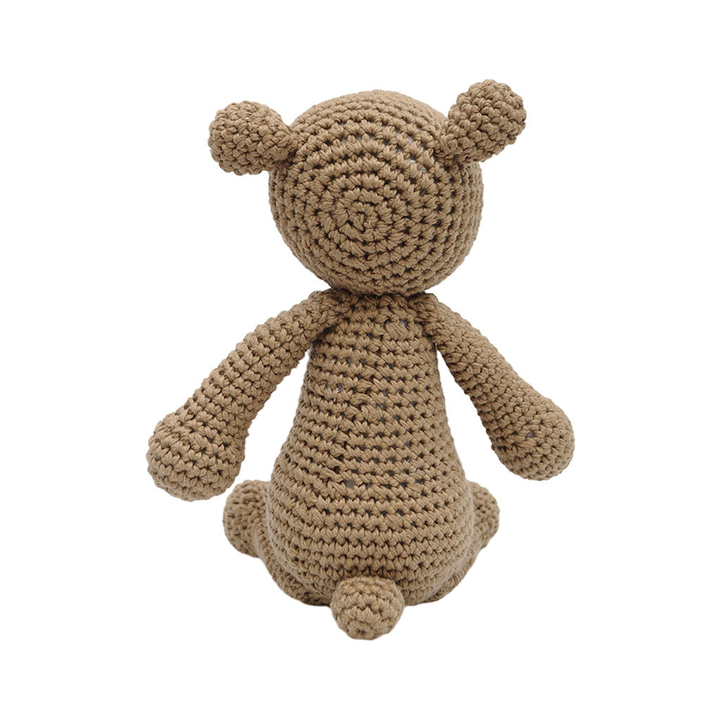 Brown Wild Bear Handmade Amigurumi Stuffed Toy Knit Crochet Doll VAC