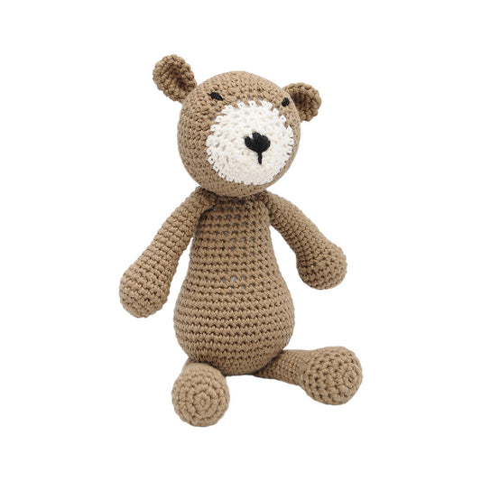 Brown Wild Bear Handmade Amigurumi Stuffed Toy Knit Crochet Doll VAC