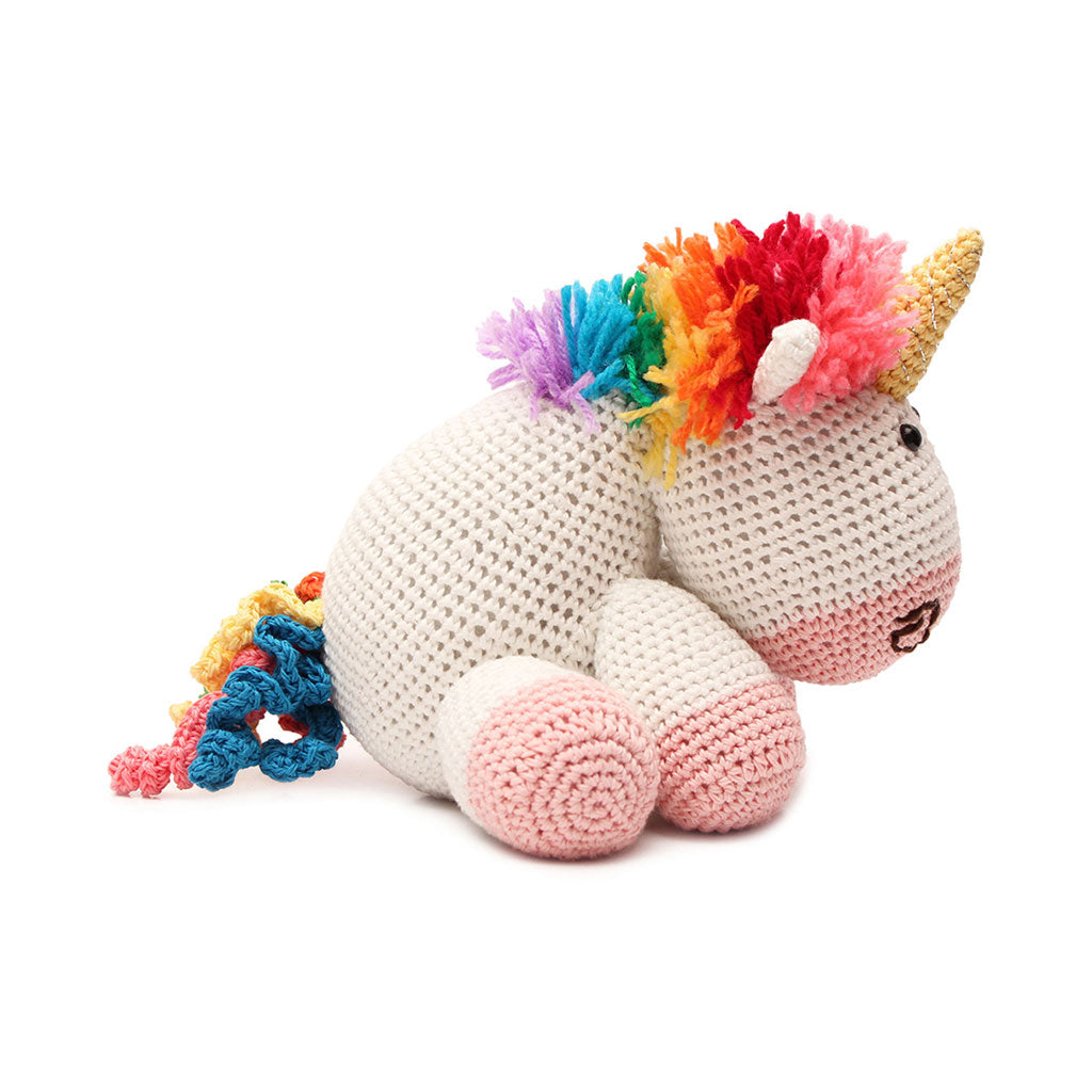 Multicolor Unicorn Handmade Amigurumi Stuffed Toy Knit Crochet Doll VAC