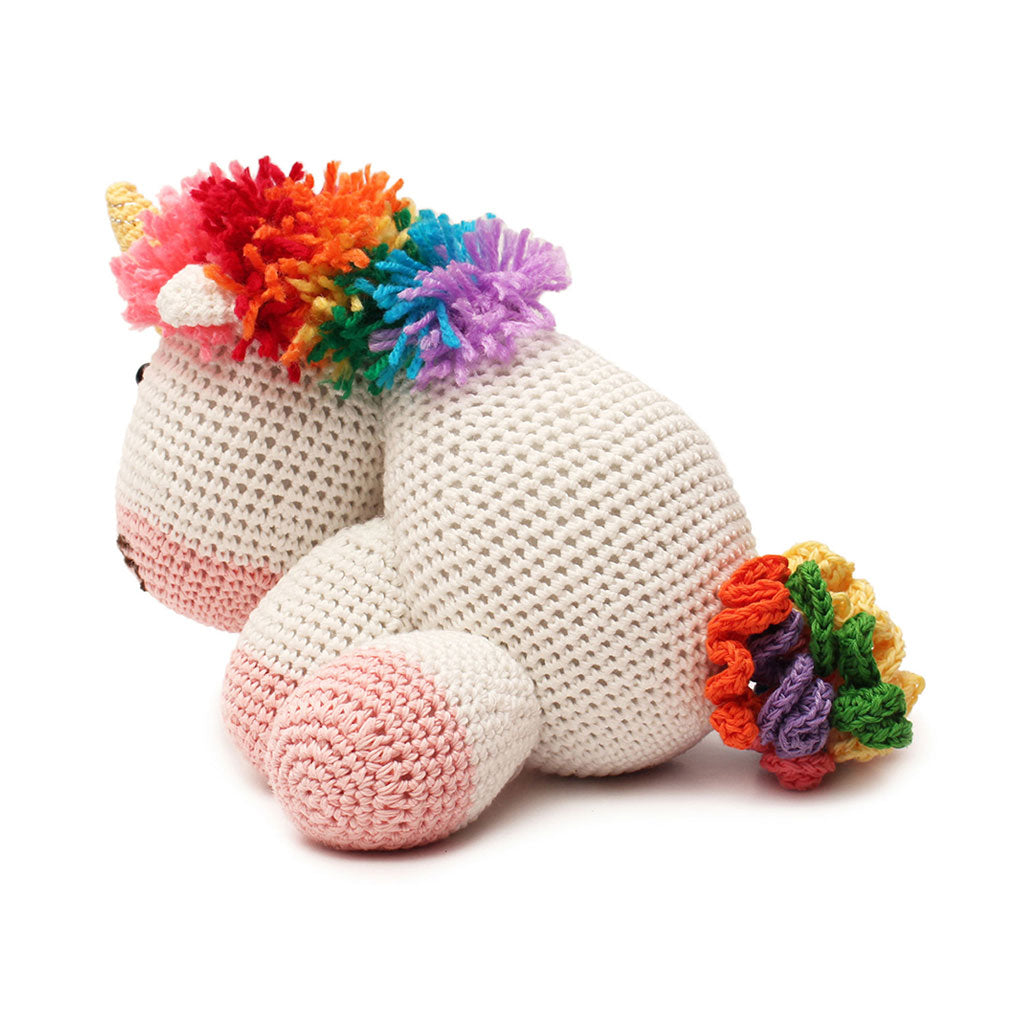 Multicolor Unicorn Handmade Amigurumi Stuffed Toy Knit Crochet Doll VAC