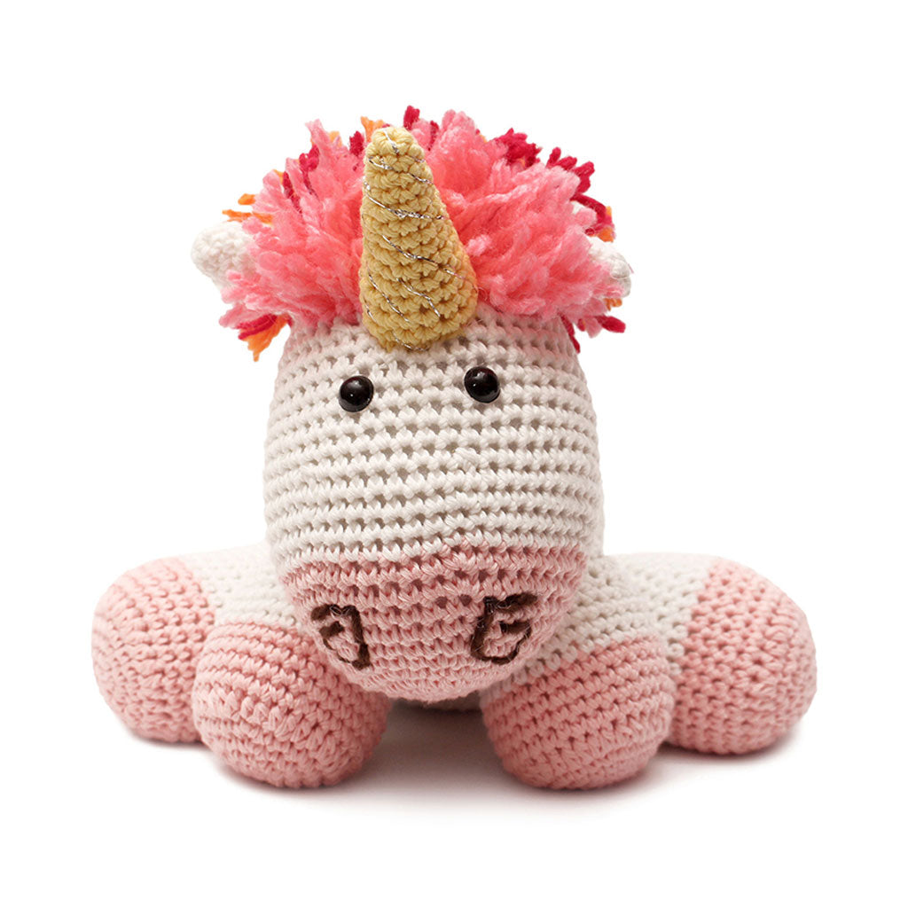 Multicolor Unicorn Handmade Amigurumi Stuffed Toy Knit Crochet Doll VAC