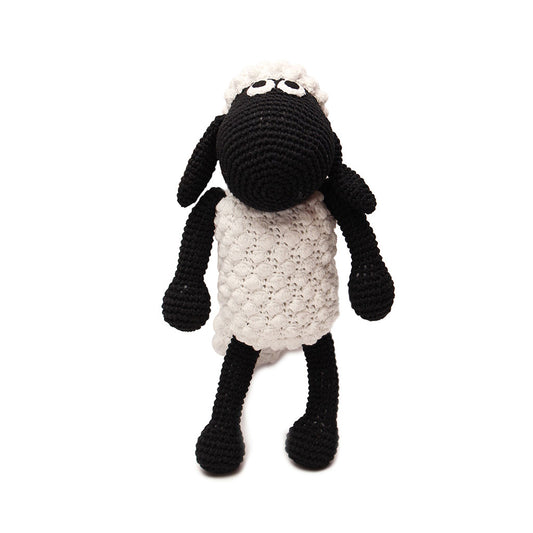 White-Black Sheep Handmade Amigurumi Stuffed Toy Knit Crochet Doll VAC