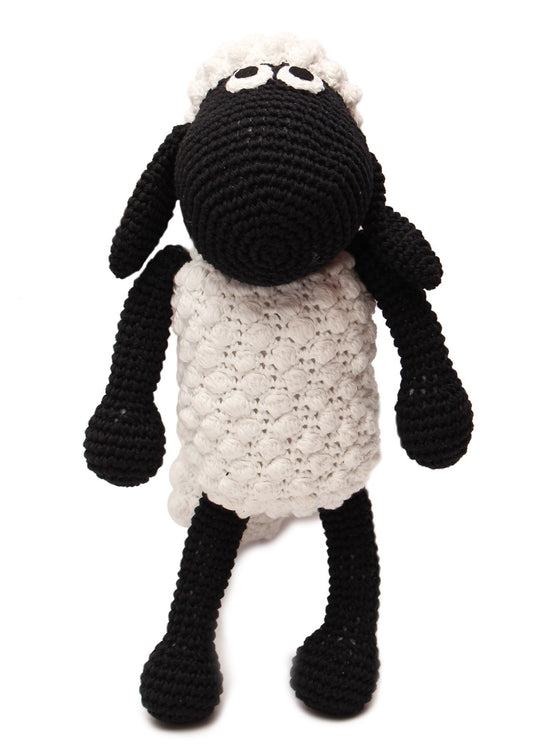 White-Black Sheep Handmade Amigurumi Stuffed Toy Knit Crochet Doll VAC