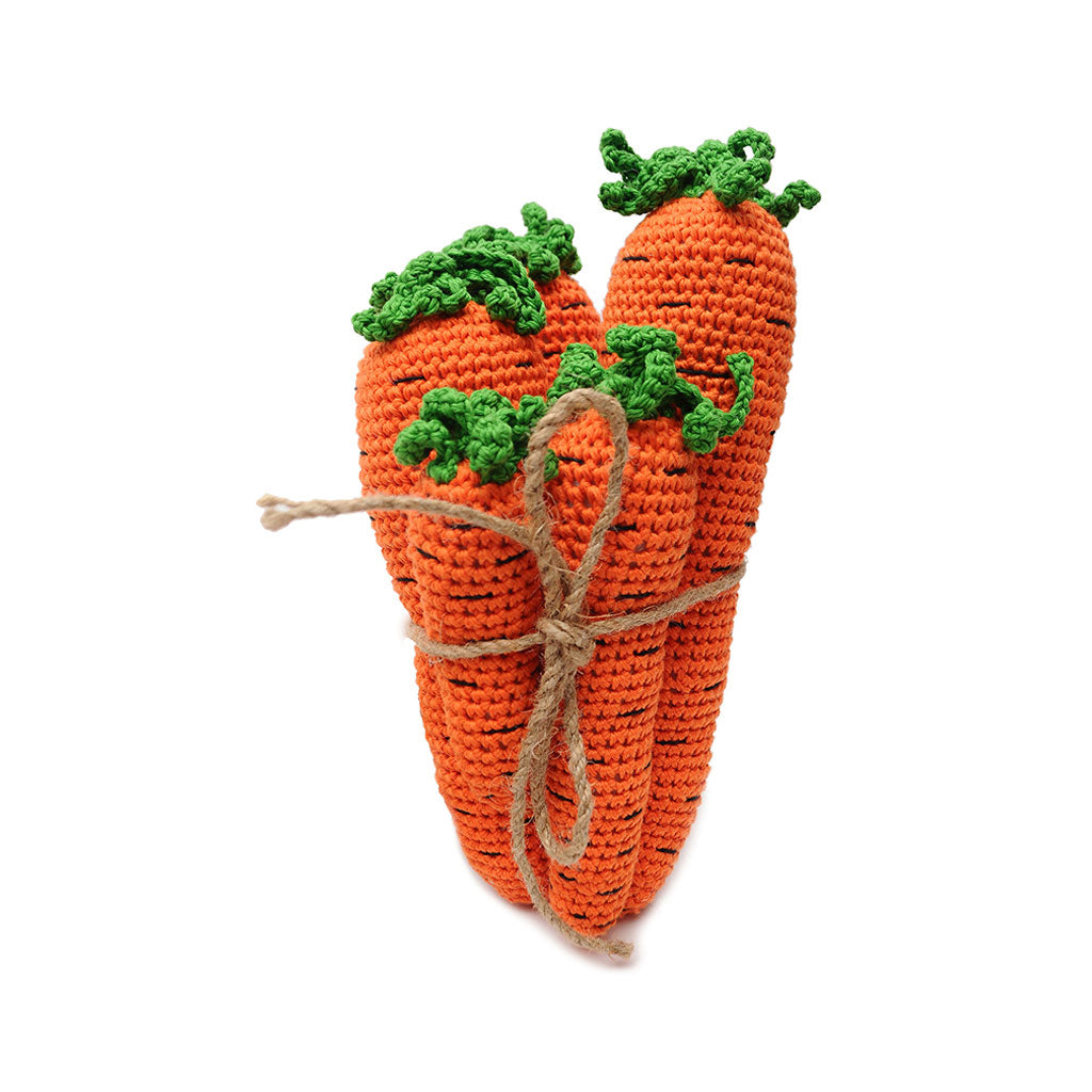 Set of 5 Orange Carrots Handmade Amigurumi Stuffed Toy Knit Crochet Doll VAC