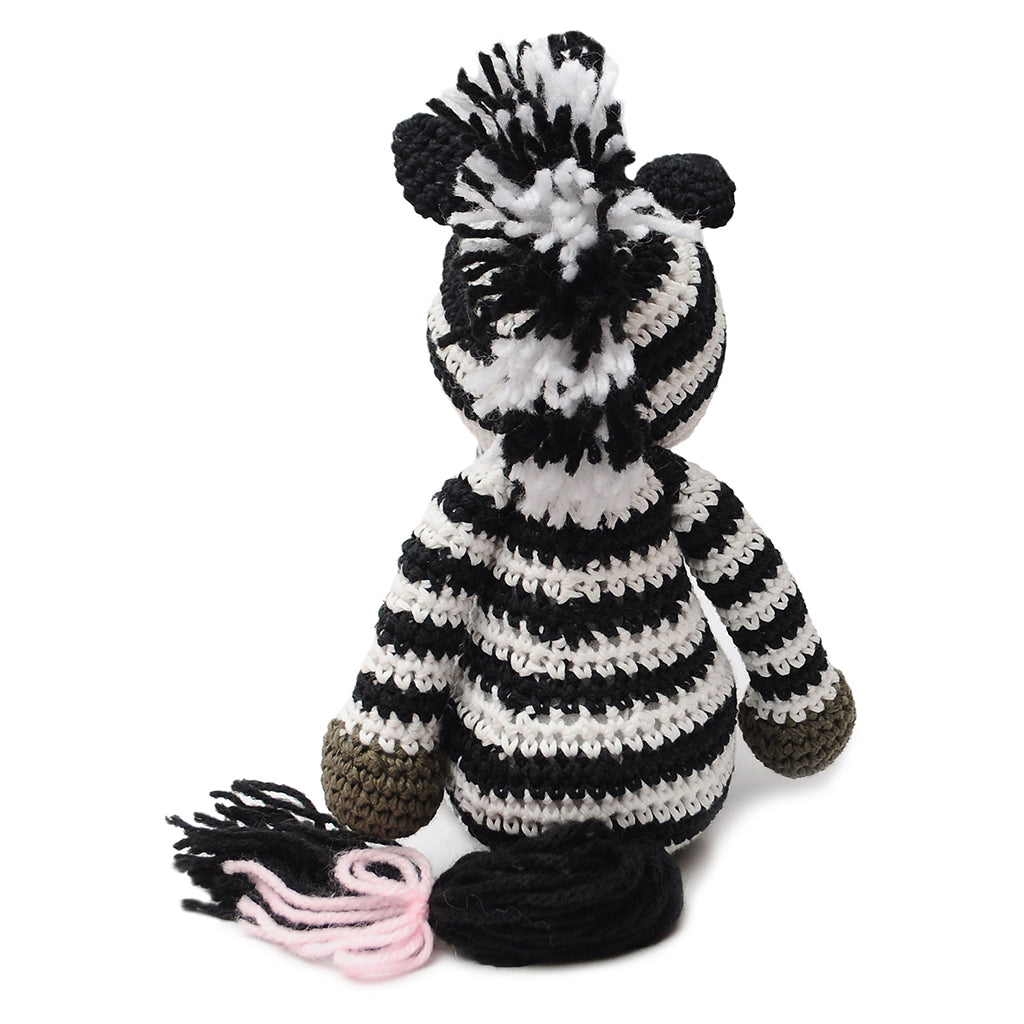 Black-White Zebra Handmade Amigurumi Stuffed Toy Knit Crochet Doll VAC