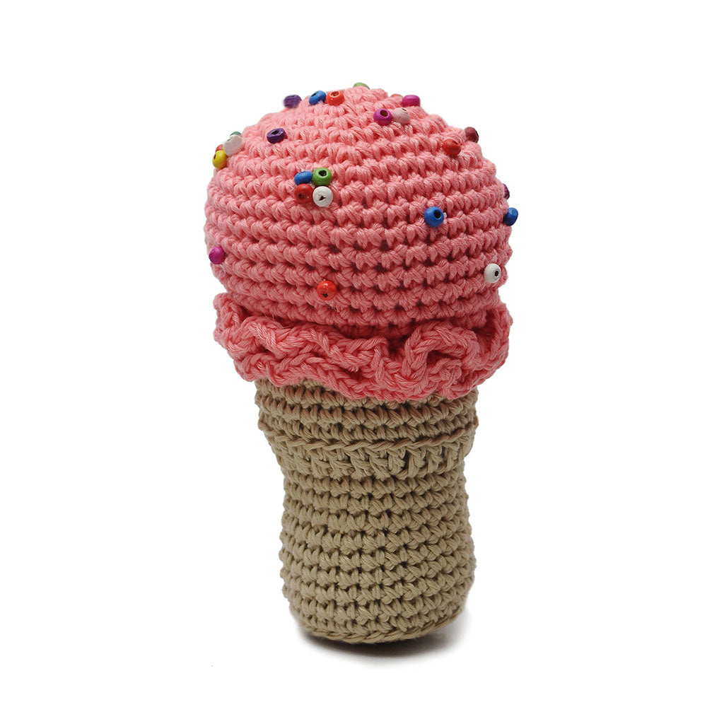 2-Flavor Scoop Ice Cream Handmade Amigurumi Stuffed Toy Knit Crochet Doll VAC