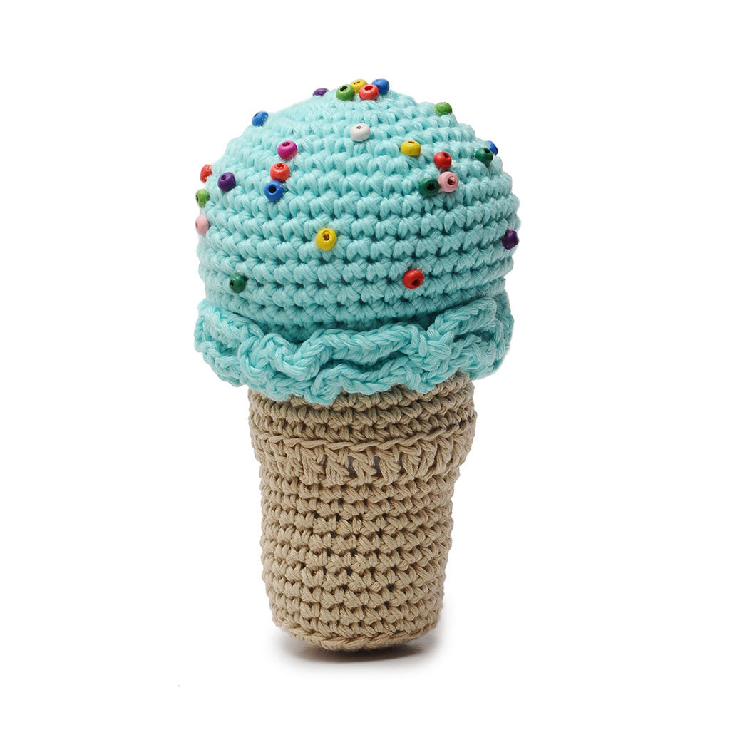 2-Flavor Scoop Ice Cream Handmade Amigurumi Stuffed Toy Knit Crochet Doll VAC