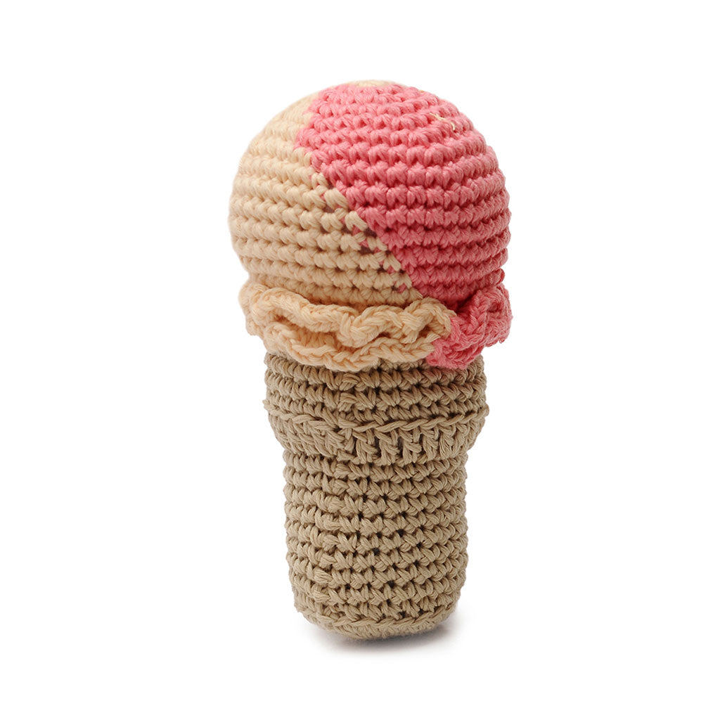 2-Flavor Scoop Ice Cream Handmade Amigurumi Stuffed Toy Knit Crochet Doll VAC